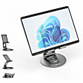 Plugable Swivel Tablet Stand Holder, 360° Rotating Base Tablet Holder for Phones and Tablets up to 12.9" - Adjustable and Foldable iPad Stand for Desk, POS, Kitchen, Drawing (PT-STAND1)