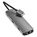 LINQ byELEMENTS 7-In-2 D2 Pro MST USB-C Multiport Hub With Dual 4K HDMI™ And Ethernet For MacBook M1/M2, 0.3749"H x 3.12"W x 2.126"D, Gray, LQ48011 1 thumbnail image