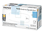 Tronex Finger-Textured Disposable Powder-Free Nitrile Gloves, Small, Blue, Pack Of 100 Gloves