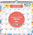 2024 Willow Creek Press Monthly Spiral Art Wall Calendar, 12” x 12”, Mea Flower, January To December 2024 