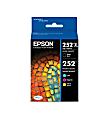 Epson® 252XL Black/252 DuraBrite® Cyan; Magenta; Yellow High-Yield/Standard Yield Ink Cartridges, Pack Of 4, T252XL-BCS