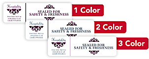 Custom 1, 2 Or 3 Color Printed Labels/Stickers, Rectangle, 1" x 3-1/2", Box Of 250