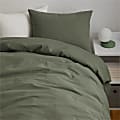 Dormify Devon Washed Cotton Comforter and Sham Set, Twin/Twin XL, Olive Green