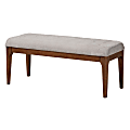 Baxton Studio Walsh Wood Dining Bench, 17-11/16"H x 41-1/2"W x 16-1/16"D, Gray/Walnut