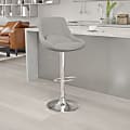 Flash Furniture Contemporary Adjustable Height Swivel Bar Stool With Support Pillow, Gray Fabric/Chrome 1 thumbnail image