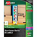 Avery® Surface Safe ID Labels - Removable Adhesive - 2" Width x 10" Length - Rectangle - Laser, Inkjet - White - Polyester - 4 / Sheet - 50 Total Sheets - 200 / Pack