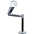 Ergotron Mounting Arm for Flat Panel Display - Polished Aluminum - Adjustable - 46" Screen Support - 30 lb Load Capacity - 45384026 1 thumbnail image
