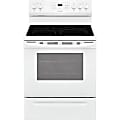 Frigidaire 30'' Electric Range - 30" - Single Oven x Oven(s) - 5 x Cooking Element(s) - Smoothtop Porcelain Cooktop - 5.30 ft³ Primary Oven - Electric Oven - Electronic Clock/Timer - Self Cleaning Mode - Freestanding - White