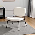 Glamour Home Bellamy Boucle Fabric Accent Chairs, White/Black, Set Of 2 Chairs 1 thumbnail image