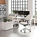 Bush Business Furniture Hustle 72"W Computer Desk and Low Storage Cabinet with Doors and Shelves, White, Standard Delivery Service 1 thumbnail image
