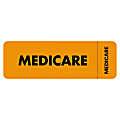 Tabbies® Permanent "Medicare Insurance" Label Roll, TAB03080, Orange, Roll Of 250