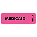 Tabbies Permanent "Medicaid Insurance" Label Roll, Pink, Roll Of 250