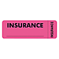 Tabbies® Permanent "Insurance" Label Roll, TAB06420, Pink, Roll Of 250