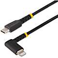 StarTech.com 3ft (1m) Durable USB-C to Lightning Cable, Right-Angled Heavy Duty USB Type-C to Lightning Charging/Sync Cord - RUSB2CLTMM1MR 1 thumbnail image