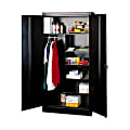 Tennsco Combination Wardrobe/Storage Cabinet, 72"H x 36"W x 18"D, Black