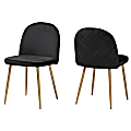 Baxton Studio Fantine Dining Chairs, Black/Gold, Set Of 2 Chairs