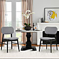 Glamour Home Babette Fabric Dining Accent Chairs, Gray/Black, Set Of 2 Chairs 1 thumbnail image