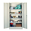 Tennsco Full-Height Standard Storage Cabinet, 72"H x 36"W x 18"D, Light Gray