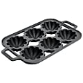 Martha by Martha Stewart 6-Cup Fluted Mold Pre-Seasoned Cast Iron Pan, Black 1 thumbnail image