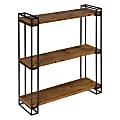 Kate and Laurel Lintz Floating Wall Shelves, 30-1/2"H x 26"W x 7-1/4"D, Brown/Black