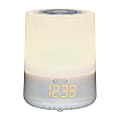 Jensen JCR-360 Mood Lamp FM Digital Dual-Alarm Clock Radio with Nature Sounds, 5.91”H x 4.53”W x 4.53”D, White 1 thumbnail image