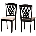 Baxton Studio Delilah Dining Chairs, Sand/Dark Brown, Set Of 2 Dining Chairs