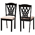Baxton Studio Delilah Dining Chairs, Sand/Dark Brown, Set Of 2 Dining Chairs 1 thumbnail image