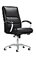 Realspace® Modern Comfort Morgan Bonded Leather High-Back Chair, Black/Chrome