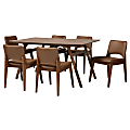 Baxton Studio Afton 7-Piece Dining Set, Brown/Walnut 1 thumbnail image