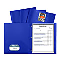 C-Line 2-Pocket Poly Folders With Prongs, Letter Size (8-1/2” x 11”), Blue, Box Of 25 Folders 1 thumbnail image