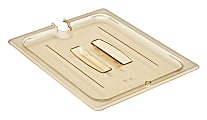 Cambro Camwear 1/2 H-Pan Notched Food Pan Lids With Handles, Amber, Set Of 6 Lids 1 thumbnail image