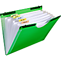 C-Line Fashion Letter Expanding File - 8 1/2" x 11" - 7 Pocket(s) - Green - 1 Each