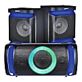 Gemini Sound GSYS-2400 3-Piece Bluetooth Home Stereo System, 25"H x 11"W x 23"D, Black/Blue