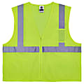 Ergodyne GloWear® Safety Vest, Treated Polyester Hi-Vis 8256Z, Class 2, Large/X-Large, Lime