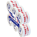 Tape Logic Pre-Printed Carton Sealing Tape, "Do Not Double Stack", 3" x 110 Yd., Red/White, Case Of 6 Rolls