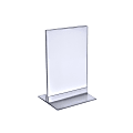 Azar Displays Acrylic Vertical/Horizontal T-Strip Sign Holders, 5 1/2" x 8 1/2", Clear, Pack Of 10