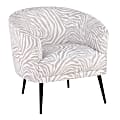 LumiSource Tania Contemporary/Glam Accent Chair, Black/Gray Zebra 1 thumbnail image