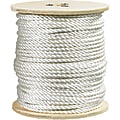 Office Depot® Brand Twisted Polyester Rope, 1,320 Lb, 1/4" x 600', White