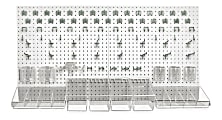 Azar Displays 125-Piece Pegboard Organizer Kit, 24" x 48", White