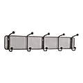 Safco® Onyx 5-Hook Mesh Wall Rack, 5 1/2"H x 26 3/4"W x 3"D, Black 1 thumbnail image