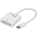 SIIG Mini DisplayPort to DVI Adapter Converter - DVI/Mini DisplayPort Video Cable for Video Device, Notebook - First End: 1 x Mini DisplayPort Male Digital Audio/Video - Second End: 1 x DVI-D Female Digital Video - Gold Plated Connector - White - 1 Pack