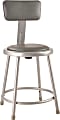 National Public Seating Vinyl-Padded Stool With Back, 18"H, Gray