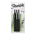 Sharpie® Retractable Pens, Fine Point, 0.3 mm, Black Barrel, Assorted Ink Colors, Pack Of 3