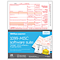 Office Depot® 1099-MISC Laser Tax Forms With Software, 4-Part, 2-Up, 8-1/2" x 11", Pack Of 25 Form Sets 1 thumbnail image