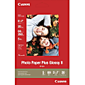 Canon® PP201 Glossy Photo Paper Plus, 5" x 7", 69 Lb, Pack Of 20 Sheets
