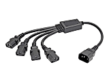 Eaton Tripp Lite Series Power Cord Splitter, C14 to 4xC13 PDU Style - 10A, 250V, 18 AWG, 18-in. (45.72 cm), Black - Power extension cable - IEC 60320 C14 to power IEC 60320 C13 - AC 100-250 V - 10 A - 1.5 ft - black