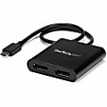 StarTech.com USB-C to DisplayPort Multi Monitor Adapter - USB Type-C 2-Port MST Hub - USB C to 2x DP Splitter - USB Type C to DP MST Hub - Increase your productivity by connecting two displays to your USB-C device with the USB-C to DisplayPort MST hub