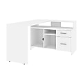 Bestar Equinox 57"W L-Shaped Corner Desk, White