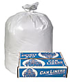 Pitt Plastics Mighty Tough 0.85-mil Can Liners, 60 Gallons, 38" x 58", White, 10 Bags Per Roll, Case Of 10 Rolls