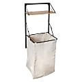 Honey Can Do Collapsible Wall-Mounted Clothes Hamper, 55” x 15”, Black/Maple 1 thumbnail image